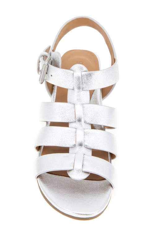 Shop Gentle Souls By Kenneth Cole Gentle Souls Margarite Ankle Strap Sandal In Silver Leather