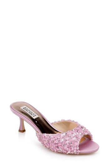 Shop Badgley Mischka Collection Candie Slide Sandal In Pink Sorbet