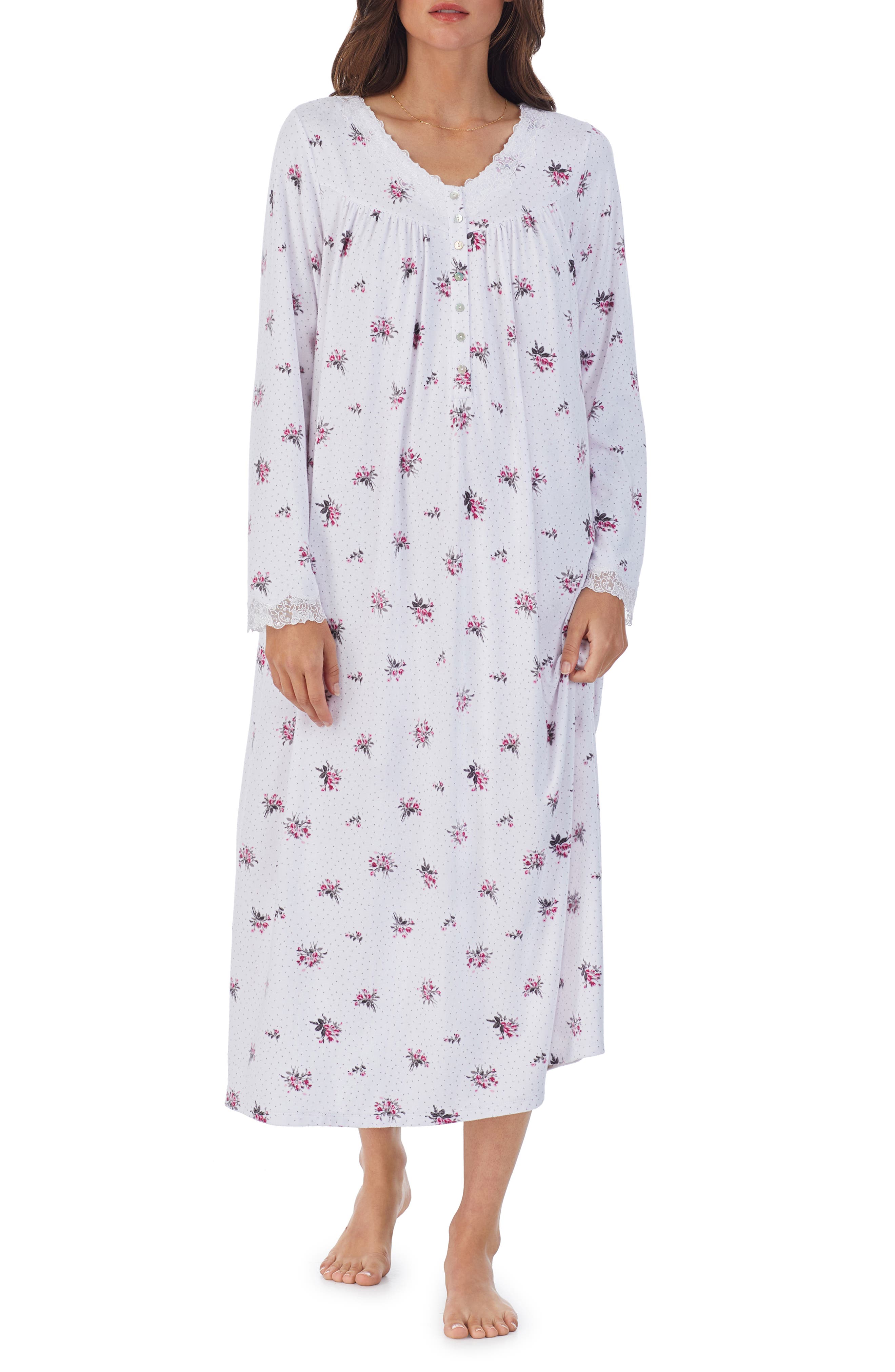 Eileen West Long Sleeve Ballet Nightgown in Pk Bouq Smart Closet