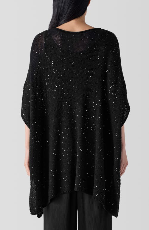 Shop Eileen Fisher Sequin Poncho In Black