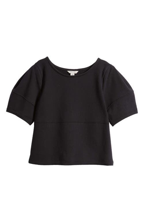 Habitual Kids' Puff Sleeve Cotton French Terry Sweatshirt in Black