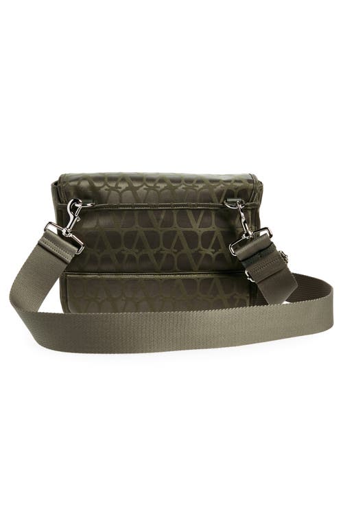 Shop Valentino Garavani Vlogo Toile Iconographe Messenger Bag In Army Green