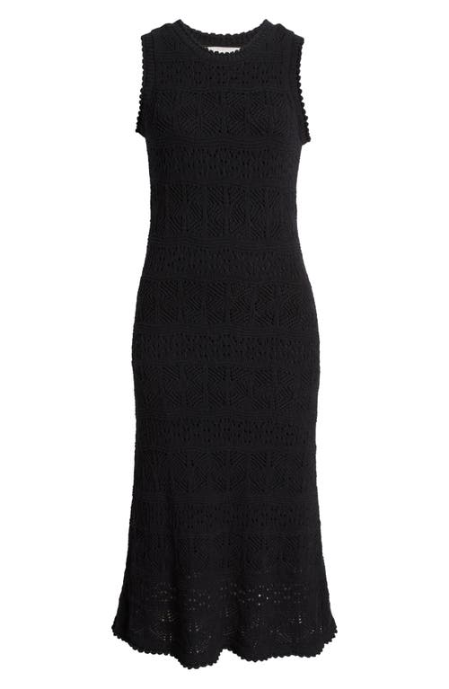 Shop Chelsea28 Sleeveless Pointelle Sweater Dress In Black