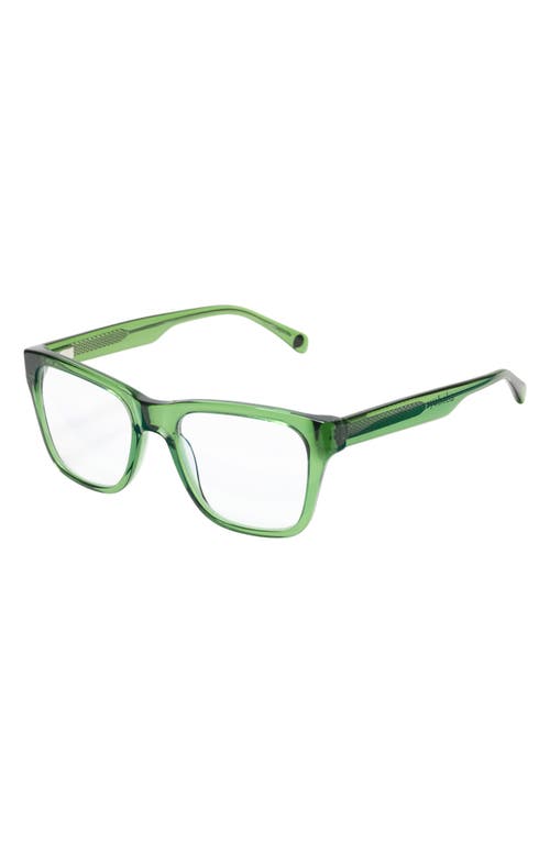 Shop Eyebobs Kvetcher 54mm Square Reading Glasses In Green Crystal/clear