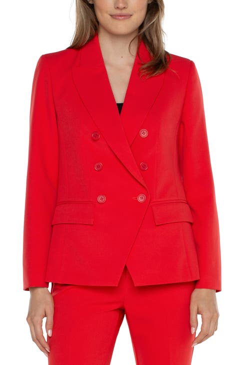Red Office Women 3-piece Suit With Slim Fit Pants, Buttoned Vest and  Single-breasted Blazer, Womens Office Wear, Red Pants Suit -  Canada