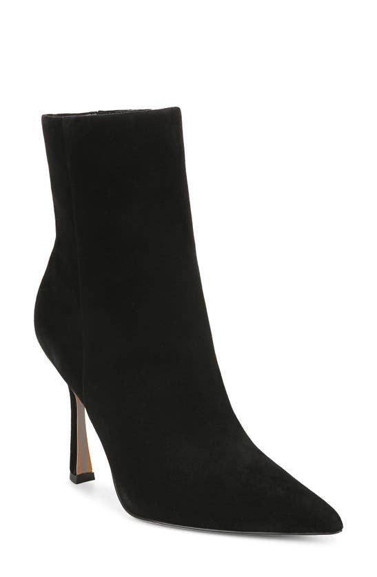 Sam Edelman Ella Pointed Toe Dress Bootie Black Suede In Black