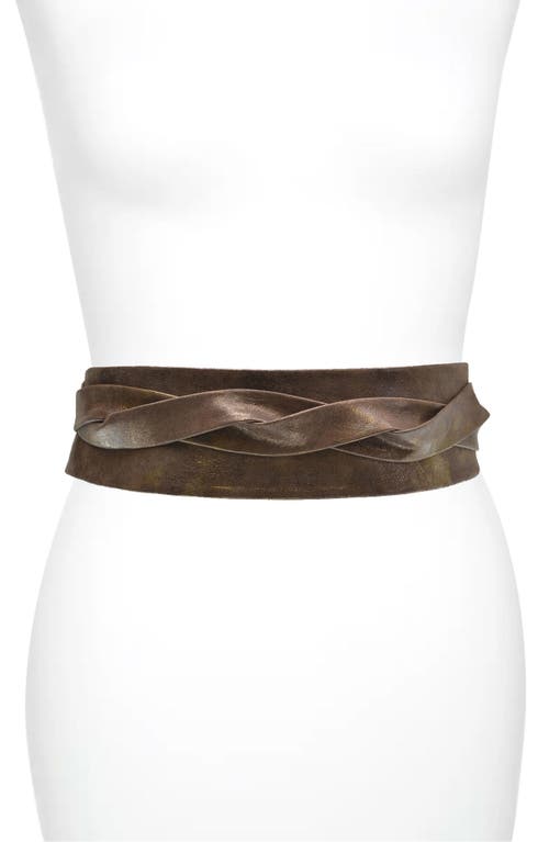 Ada Handmade Leather Wrap Belt in Truffle