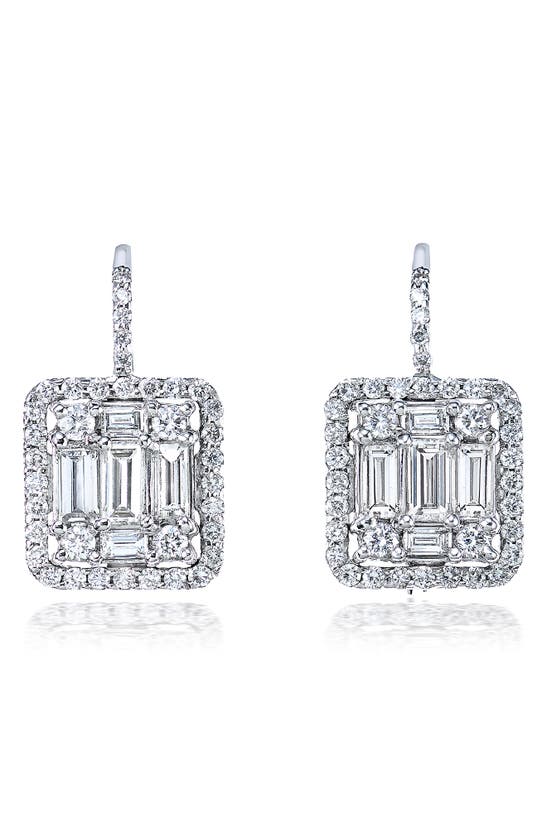 Shop Mindi Mond Clarity 3d Halo Diamond Drop Earrings In White Gold/ Diamond