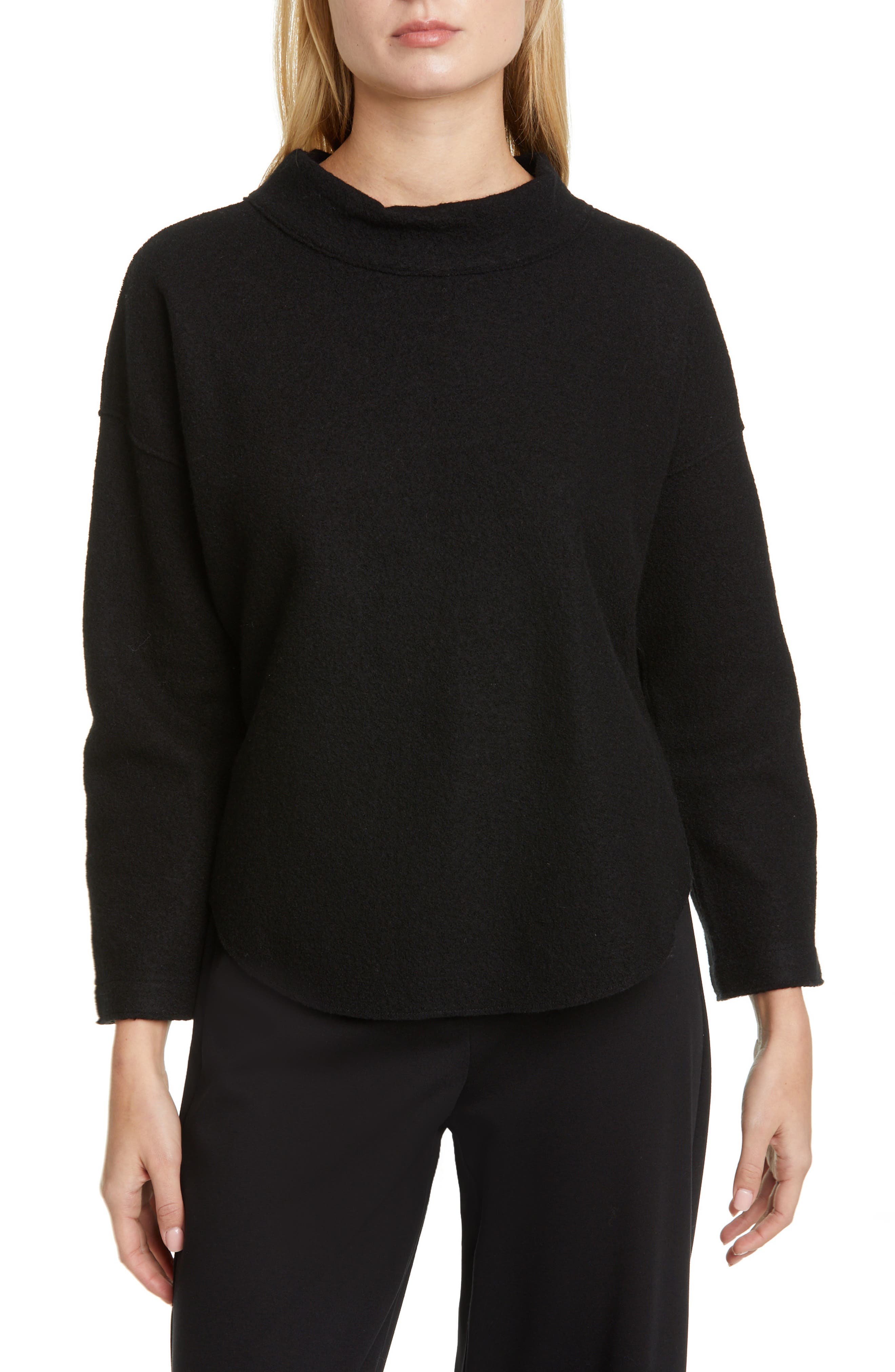 Eileen Fisher Funnel Neck Wool Sweater Nordstrom