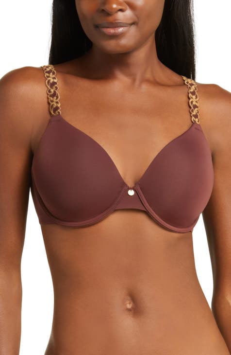 Womens Front Closure Racerback Bras Plunge Unlined Underwire Full Coverage  Seamless Bra Brown Purple 40H