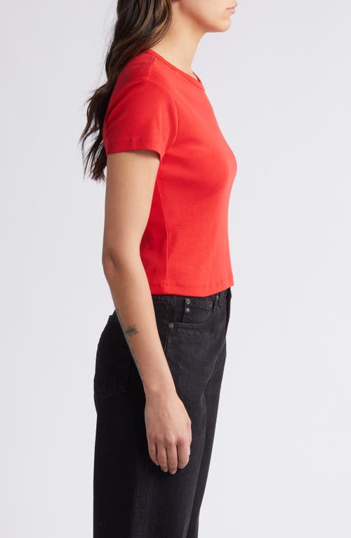 Shop Allsaints Stevie Crop Cotton Rib T-shirt In Red