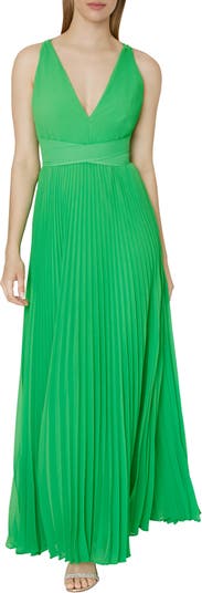 Oria Print Pleated Dress in Capri-Ecru - MILLY in Capri/Ecru