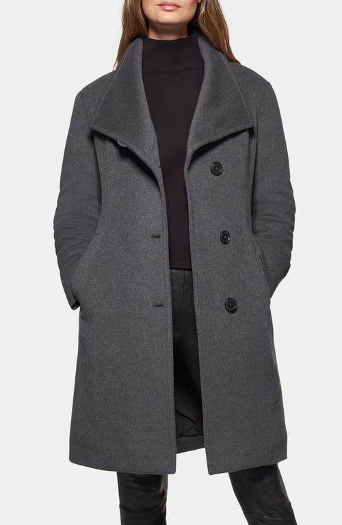 Shop Norwegian Wool Waterproof Wool Blend Coat With 750 Fill Power Quilted Down Lining In Charcoal