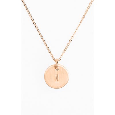 Nashelle 14K-Rose Gold Fill Initial Mini Disc Necklace