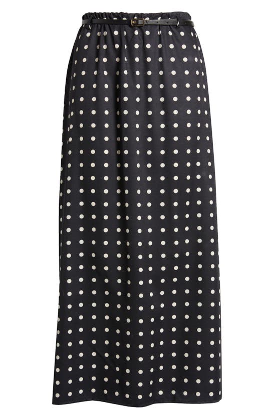 Nikki Lund Sherri Print Belted Maxi Skirt In Black