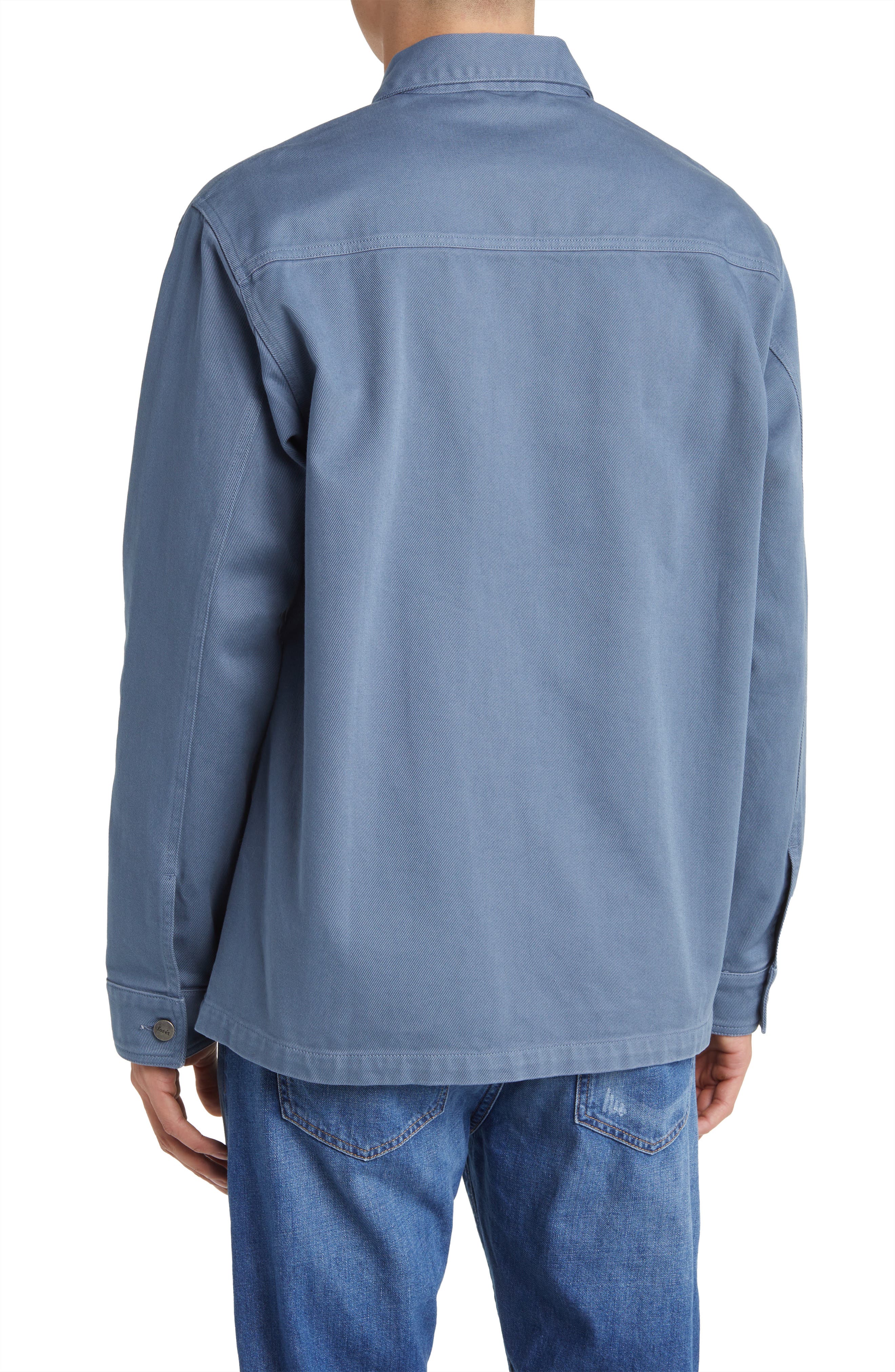 BOSS cotton twill overshirt - Blue