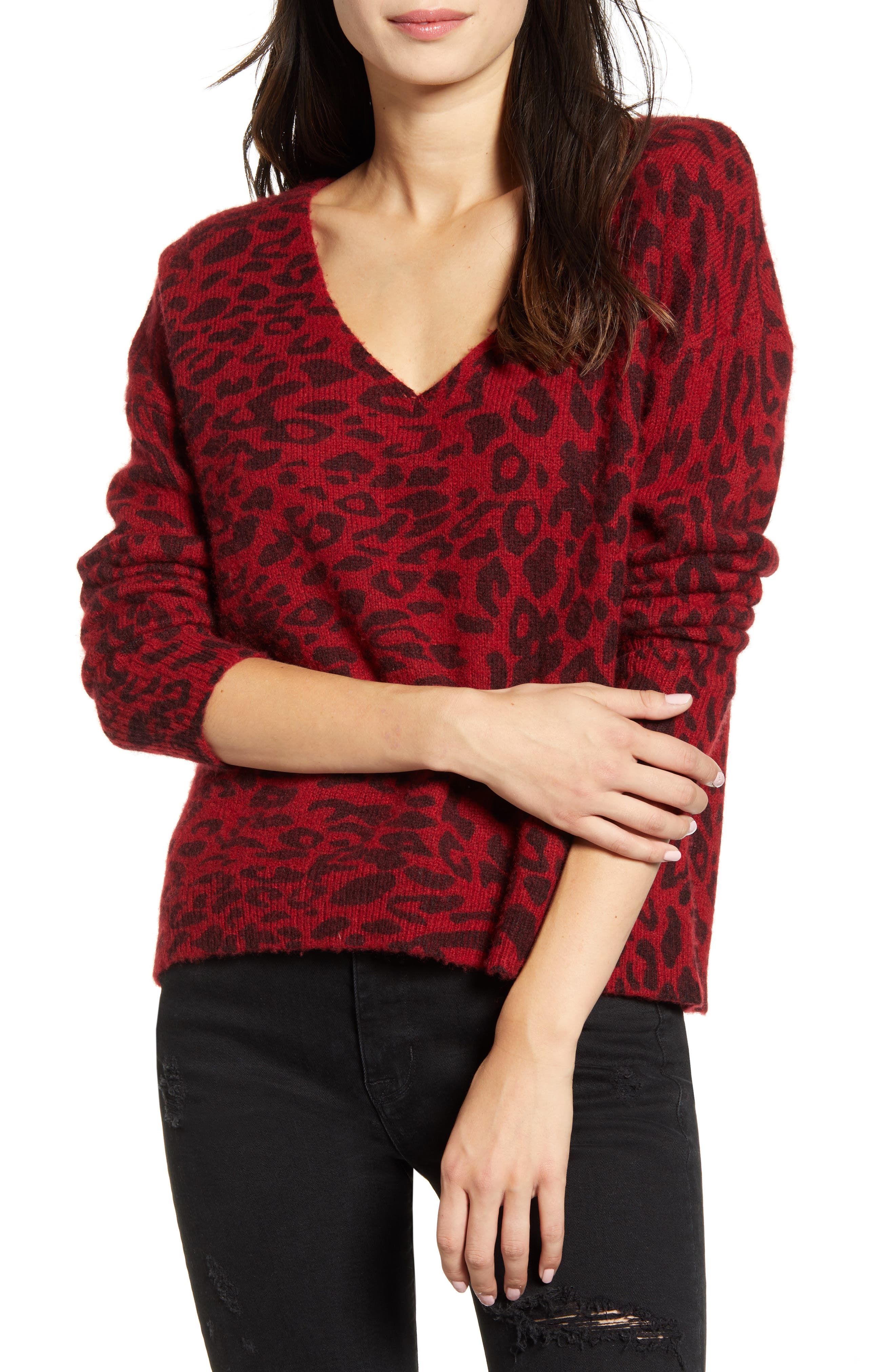 red leopard sweater