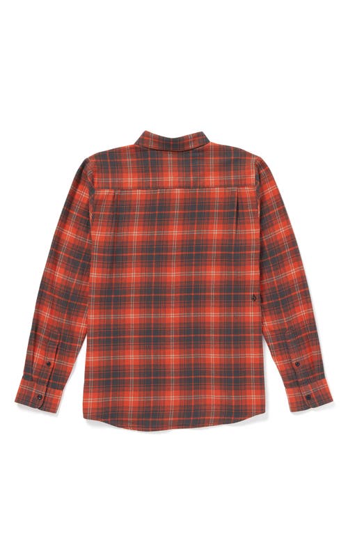 Shop Volcom Caden Plaid Button-up Shirt In Bright Red