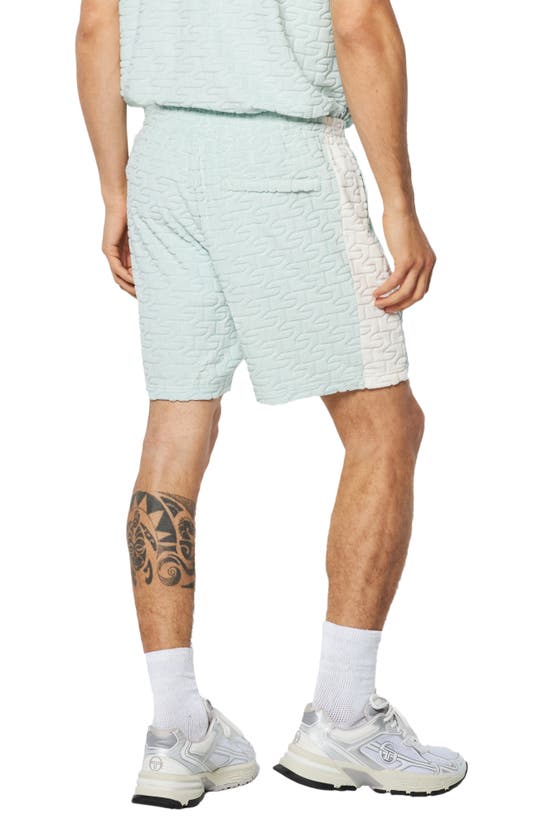 Shop Sergio Tacchini Livata Monogram Terry Cloth Shorts In Surf Spray