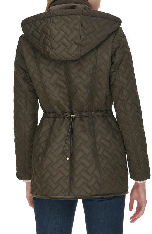 Shop Cole Haan Signature Quilted Parka In Olive