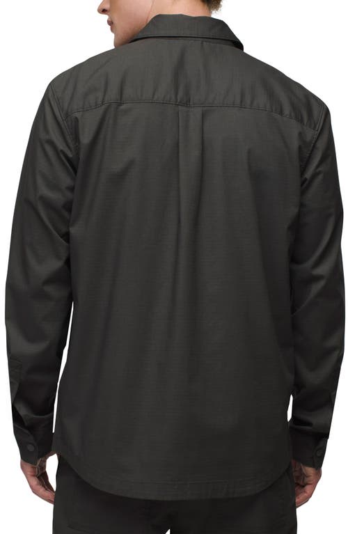 Prana Palisades Ripstop Upf Snap Front Field Shirt In Dark Iron