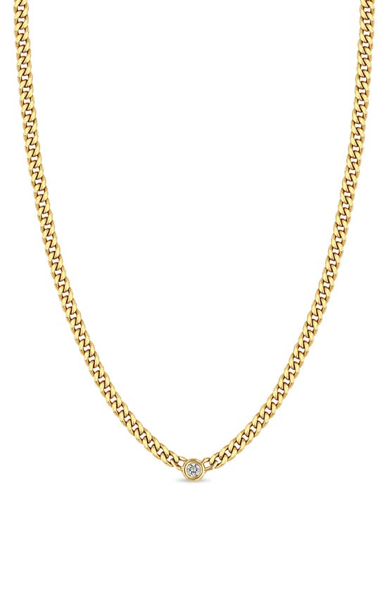 Shop Zoë Chicco Diamond Pendant Necklace In Yellow Gold