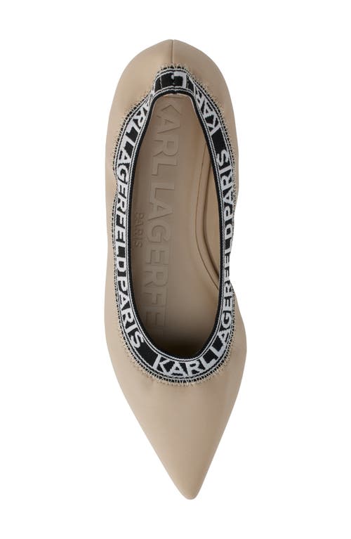 Karl Lagerfeld Paris Vinette Pointed Toe Flat In Dusty Beige