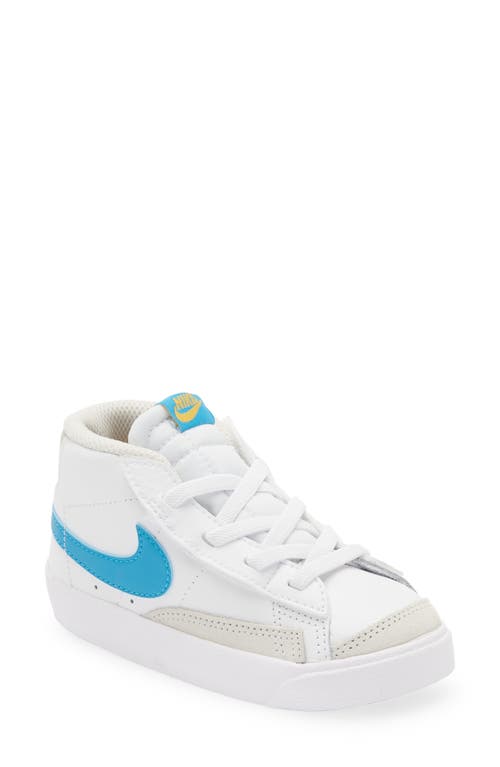 Nike Kids' Blazer Mid '77 Sneaker in White/Blue/Yellow/Bone