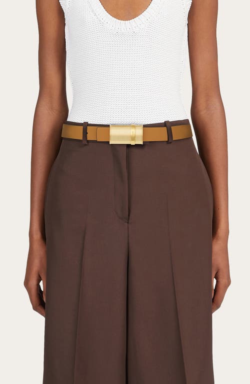 Ferragamo Donna Reversible Leather Belt In Brown Tones