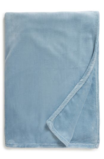 French Connection Plush Throw In Blue