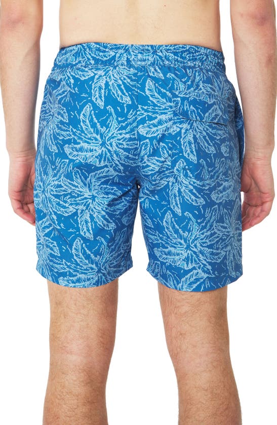 Shop Slate & Stone Cabo Swim Trunks In Navy Palm Tree