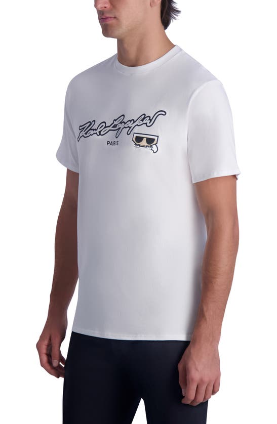Shop Karl Lagerfeld Paris Script Logo Graphic T-shirt In White