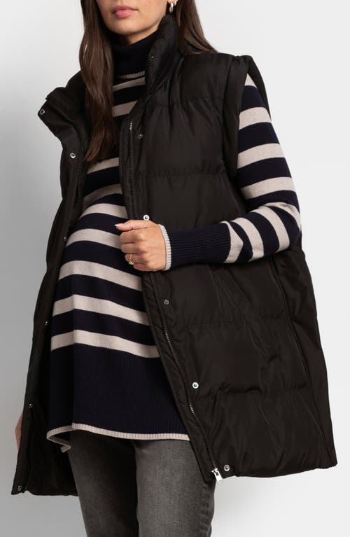 Shop Seraphine Belted Maternity Puffer Vest In Black