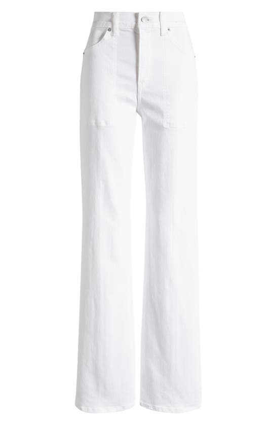Shop Veronica Beard Crosbie Wide Leg Jeans In White