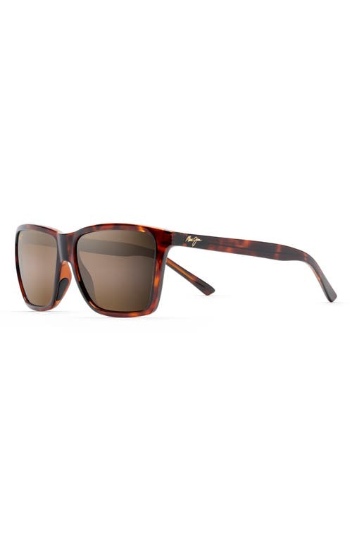 Shop Maui Jim Cruzem 57mm Polarizedplus2® Rectangular Sunglasses In Tortoise/hcl Bronze