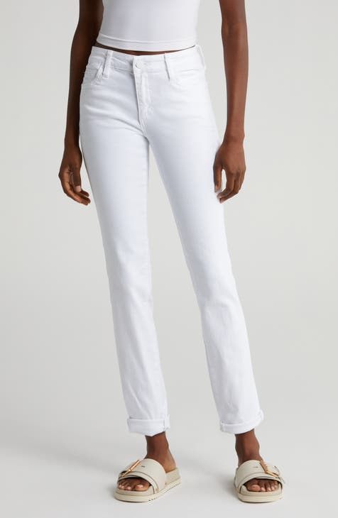 Women's Boyfriend Cropped Jeans - White