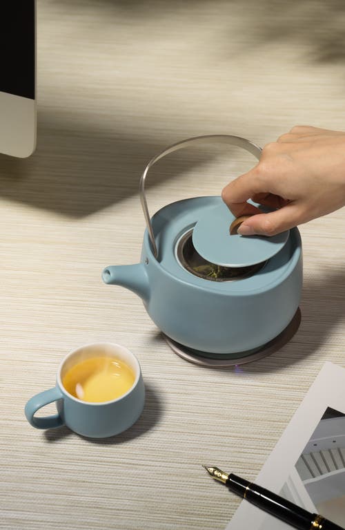 Ohom Leiph Self-heating Teapot Set In Moonmist Blue
