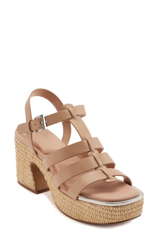 Shop Dkny Fisherman Platform Sandal In Rose Beige