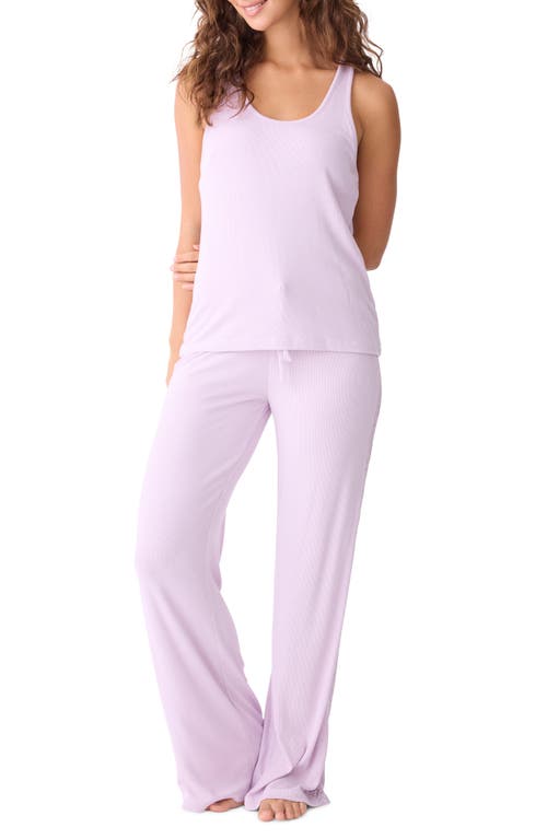 Shop Pj Salvage Ribbed Lace Trim Pajamas In Lavender Glow