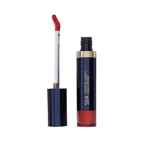 Shop Siia Cosmetics Change Agent Liquid Lipstick In Flamenco Red