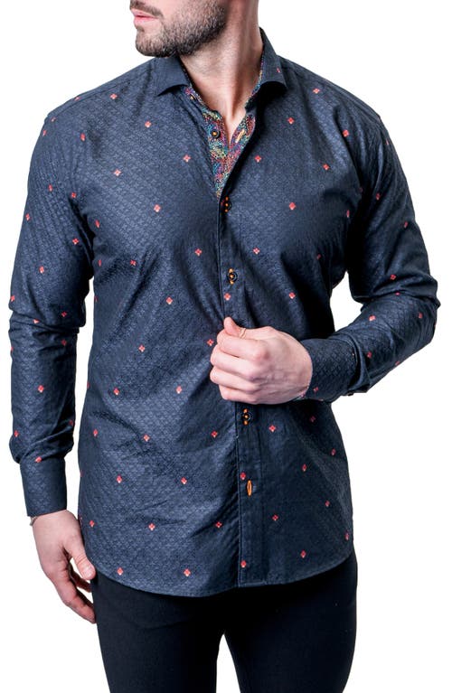 Maceoo Fibonacci Micro Paisley Black Contemporary Fit Button-Up Shirt at Nordstrom, Size 8