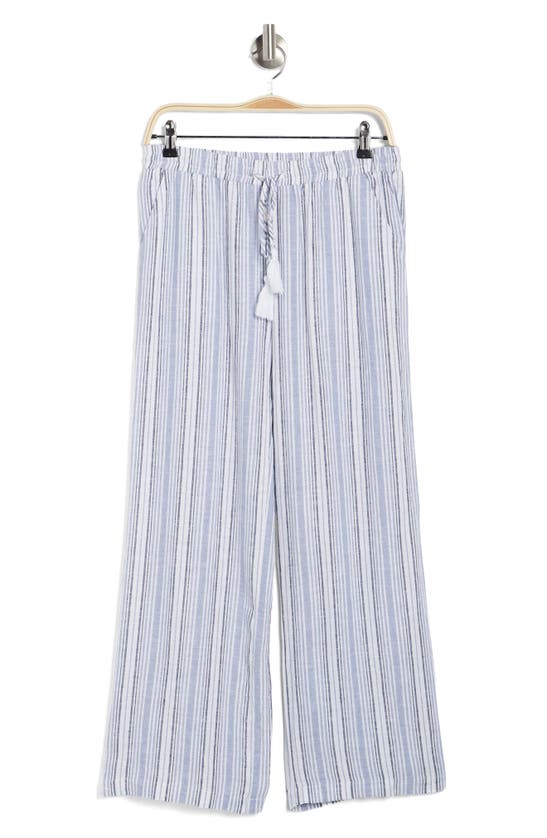 Shop Ellen Tracy Wide-leg Pants In Blue Stripe