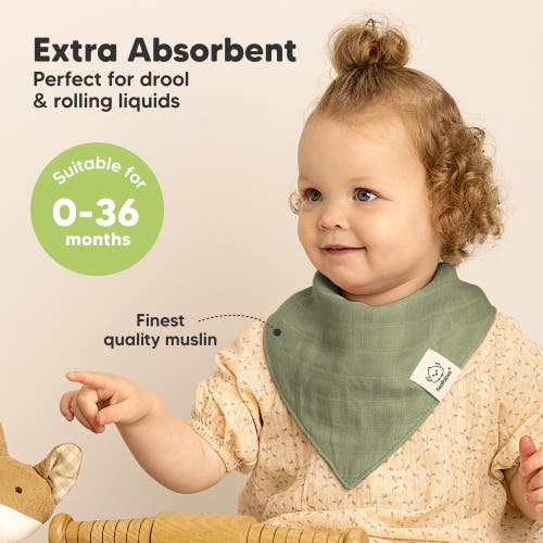 Keababies 8-pack Lumi Muslin Bandana Bibs In Pine