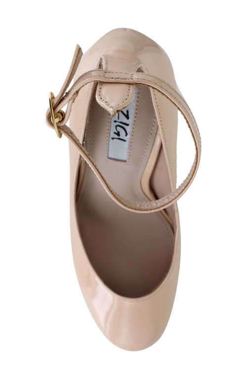 Zigi Nikole Ankle Strap Platform Pump In Blush Patent