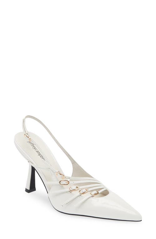 Lash Patent Pointed Toe Pump in White Patent