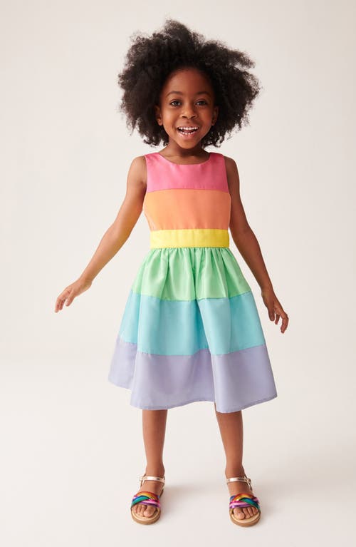 Shop Little Bird Kids' Rainbow Pastel Party Dress In Pink Multi