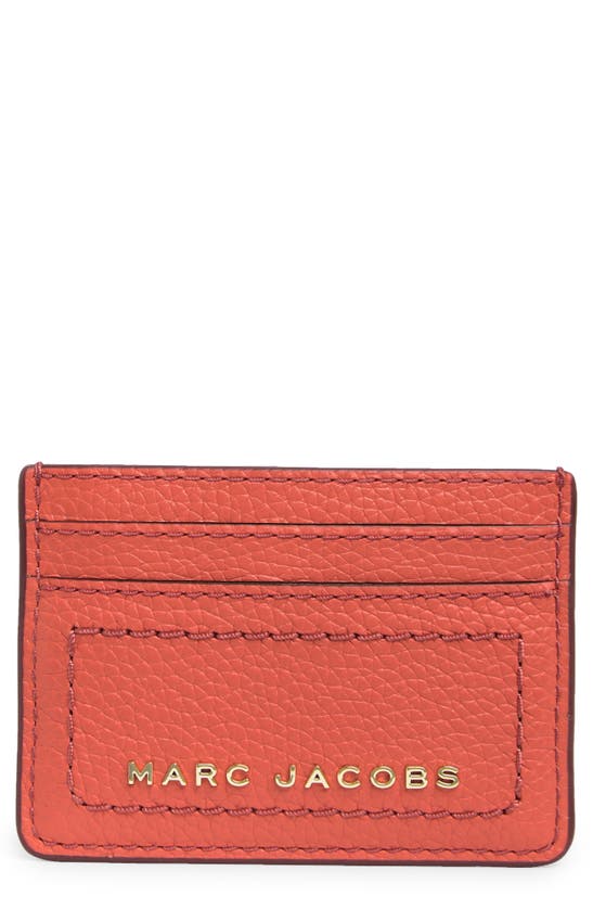 Marc Jacobs Leather Card Case In Burnt Sienna