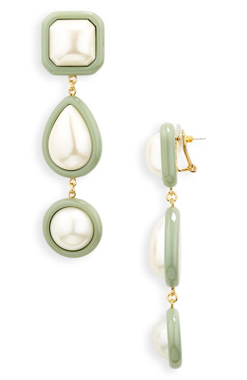 Lele Sadoughi Imitation Pearl Linear Drop Earrings in Pearl Fog at Nordstrom