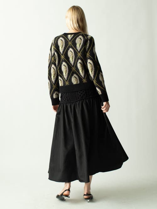 LINGUA FRANCA LINGUA FRANCA MEKAS KNIT COMBO DROP WAIST SKIRT 