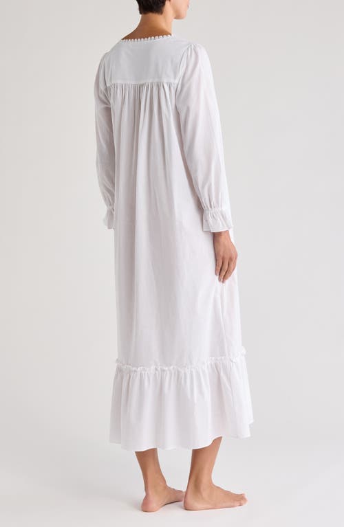 Shop Eileen West Long Sleeve Cotton Ballet Nightgown In White